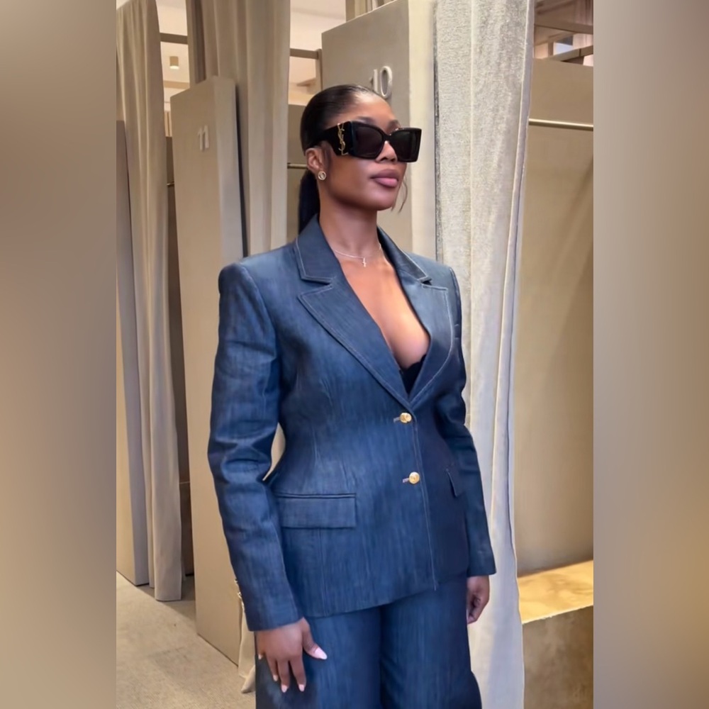 Zara Blue Blazer with Gold Buttons